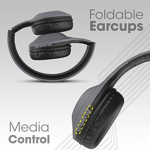 ZEBRONICS Zeb Duke 101 Wireless Headphone with Mic, Supporting Bluetooth 5.0, AUX Input Wired Mode, mSD Card Slot, Dual Pairing, Over The Ear & 12 hrs Play Back time,FM, Media/Call Controls (Grey) ZEBRONICS Zeb Duke 101 Wireless Headphone with Mic, Supporting Bluetooth 5.0, AUX Input Wired Mode, mSD Card Slot, Dual Pairing, Over The Ear & 12 hrs Play Back time,FM, Media/Call Controls (Grey)